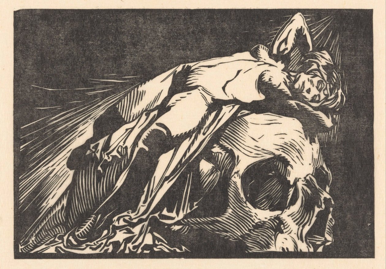 Fekvő nő a koponyán alkotó: Johannes Josephus Aarts
