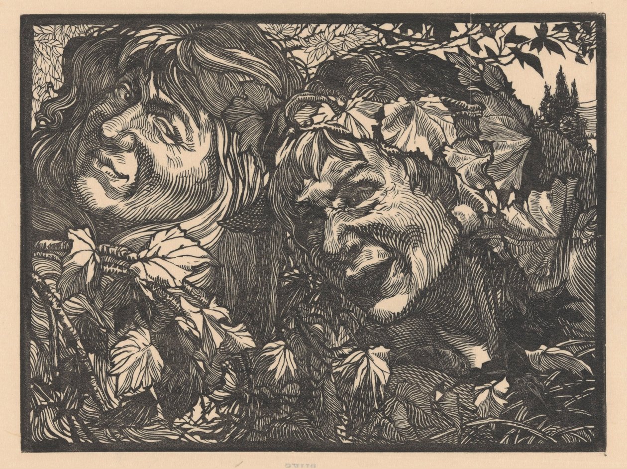 Két Bacchante szőlőlevéllel körülvéve alkotó: Johannes Josephus Aarts