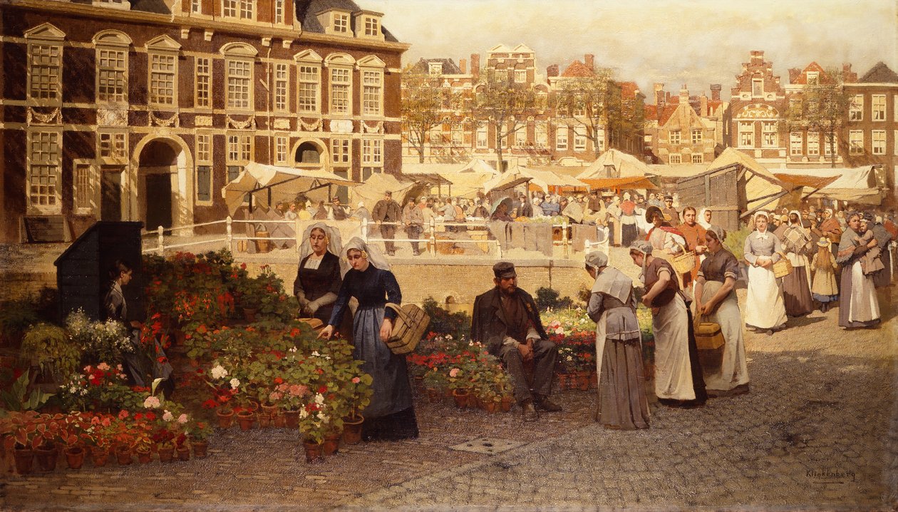 Virágpiac Hágában alkotó: Johannes Karel Christian Klinkenberg