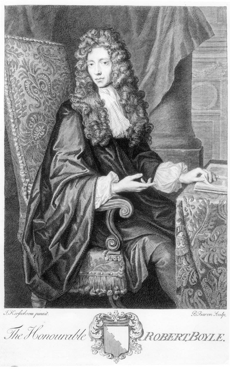 A tisztelt Robert Boyle (1627-91) B. Baron metszete alkotó: Johannes Kerseboom