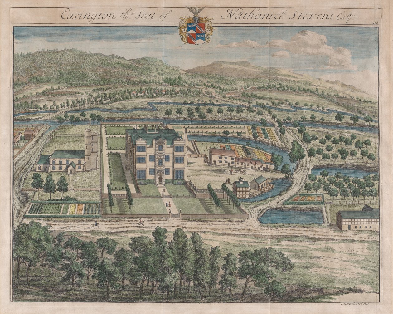 Easington, Nathaniel Stevens székhelye, [1712], 1768-ban újra kiadták. alkotó: Johannes Kip