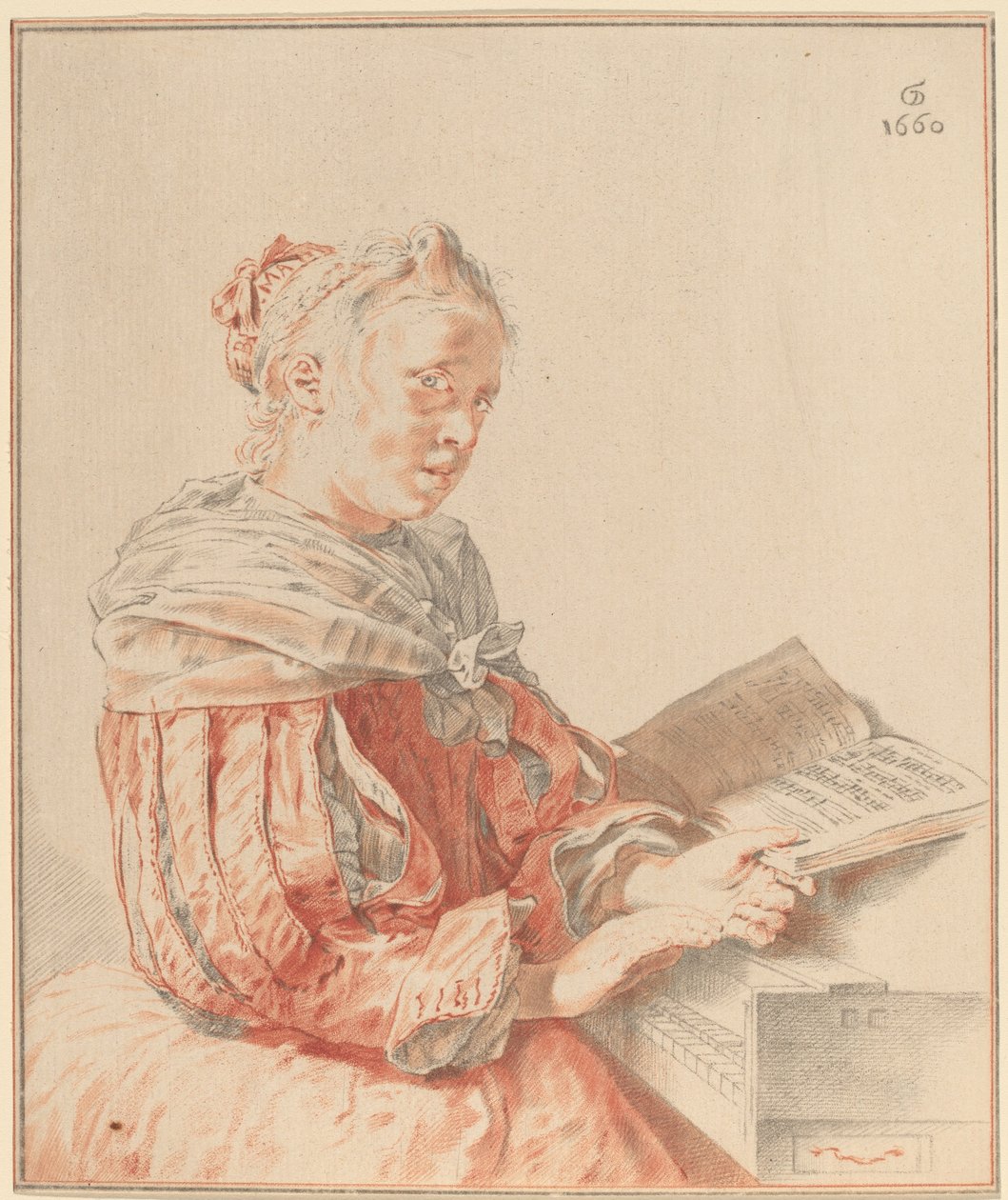 Fiatal lány a billentyűzeten, 1767. alkotó: Johannes Kornlein