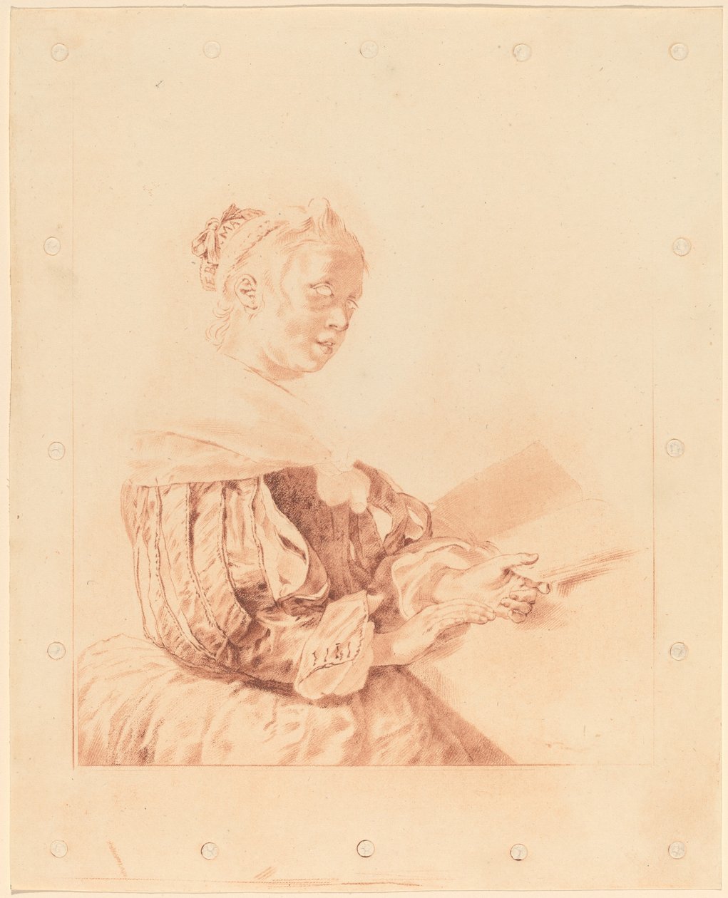 Fiatal lány a billentyűzeten, 1767. alkotó: Johannes Kornlein