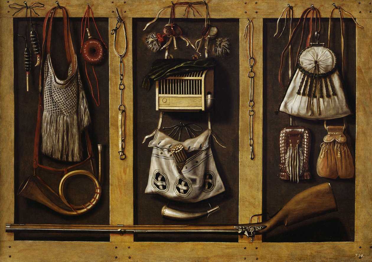 Csendélet vadászfelszereléssel, c. 1660. alkotó: Johannes, Leemans