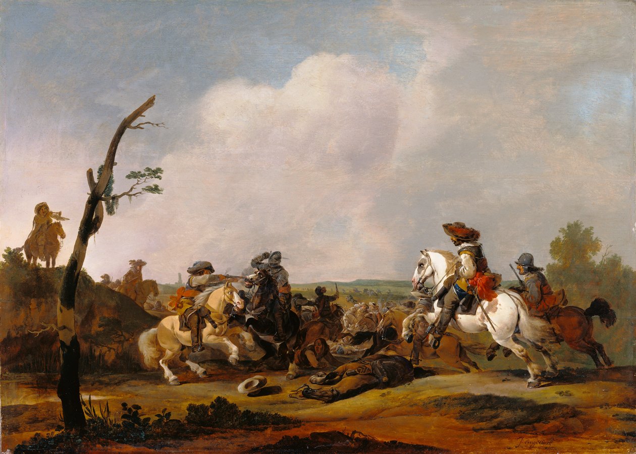 Schlachtenszene alkotó: Johannes Lingelbach