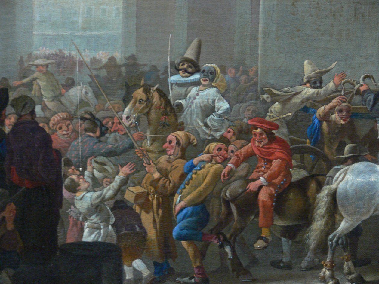 Karnevál Rómában Részlet, c. 1650 alkotó: Johannes Lingelbach