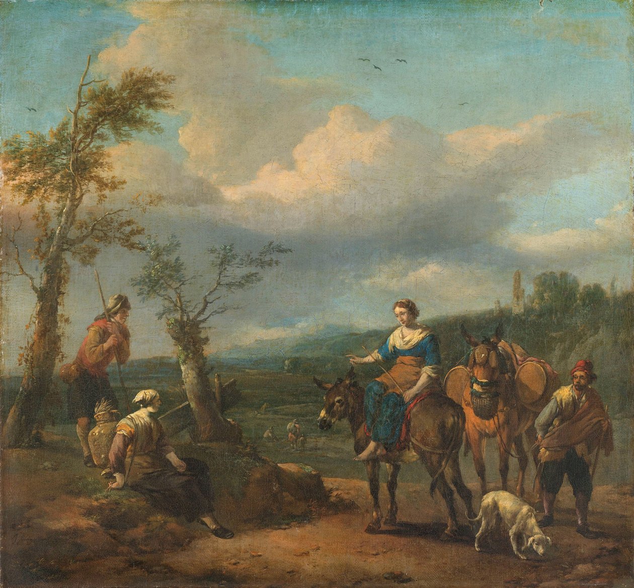 Olasz táj alakokkal alkotó: Johannes Lingelbach