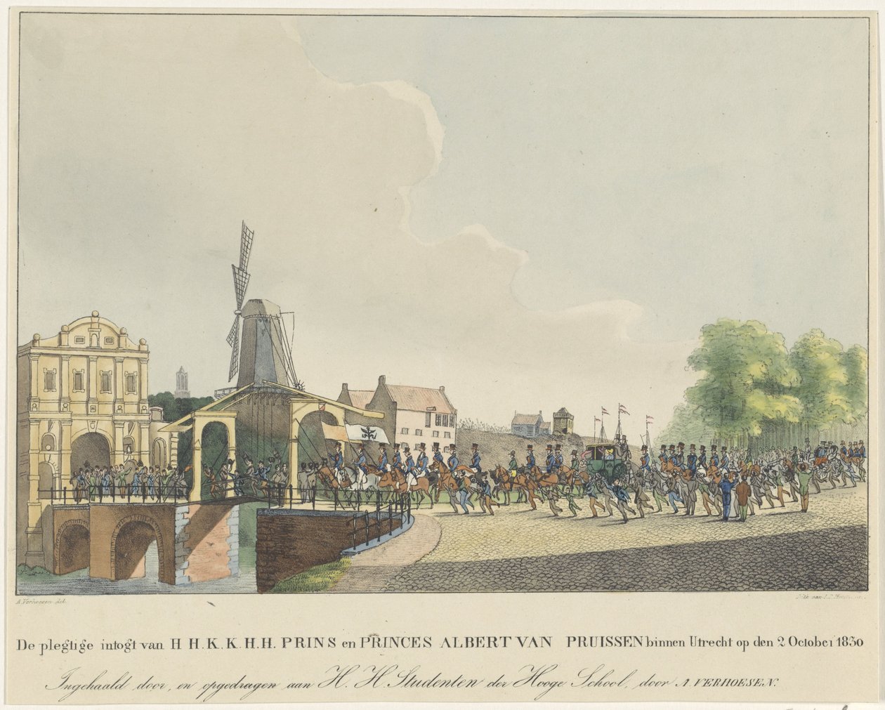 Marianne hercegnő és férje, Albert herceg beutazása Utrechtbe, 1830 A H.H.K.K.H.H. Albert porosz herceg és hercegek Utrechtben 1830. október 2-án (cím a tárgyon) alkotó: Johannes Paulus Houtman