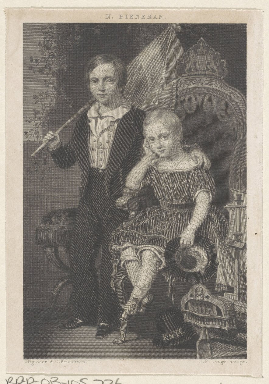 Vilmos holland herceg és Maurits holland herceg portréja alkotó: Johannes Philippus Lange