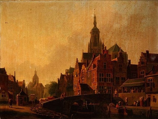 Egy holland városi jelenet alkotó: Johannes Rutten