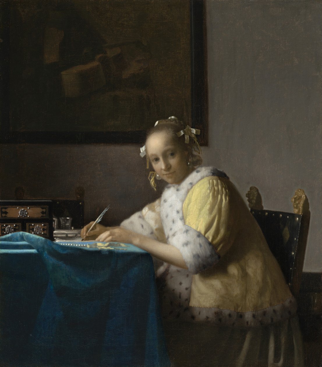 Egy hölgy ír alkotó: Johannes Vermeer