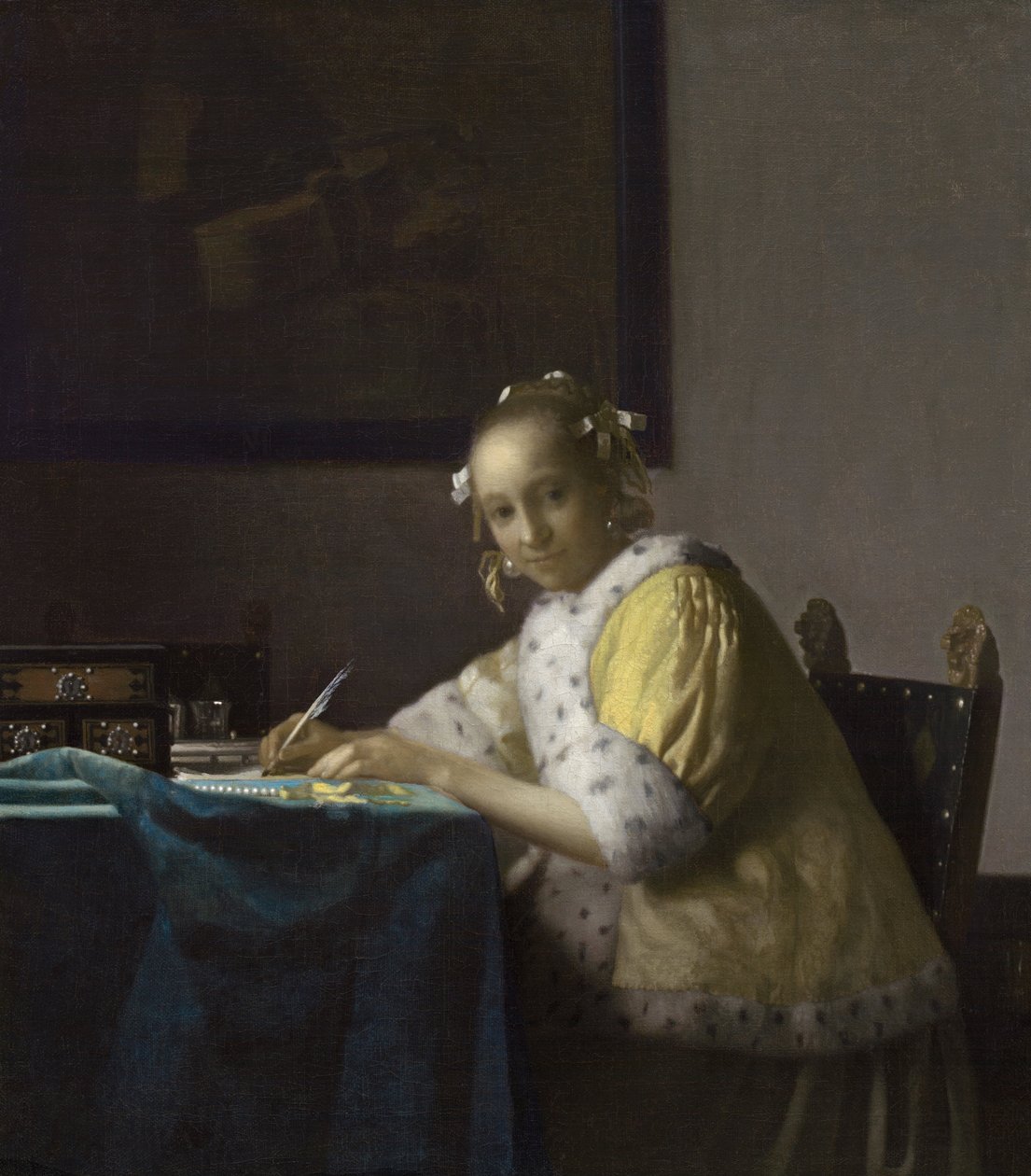 Egy hölgy írása alkotó: Johannes Vermeer