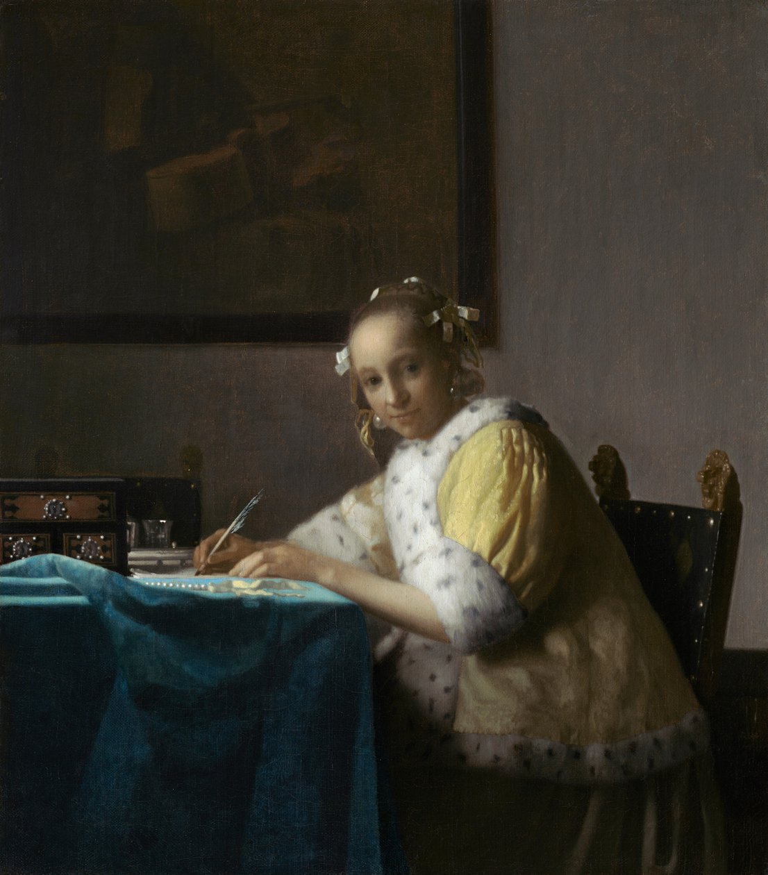 Eine Dame schreibt alkotó: Johannes Vermeer