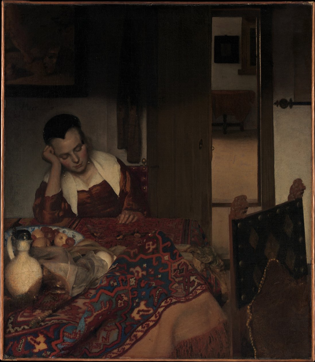 Ein schlafendes Mädchen alkotó: Johannes Vermeer