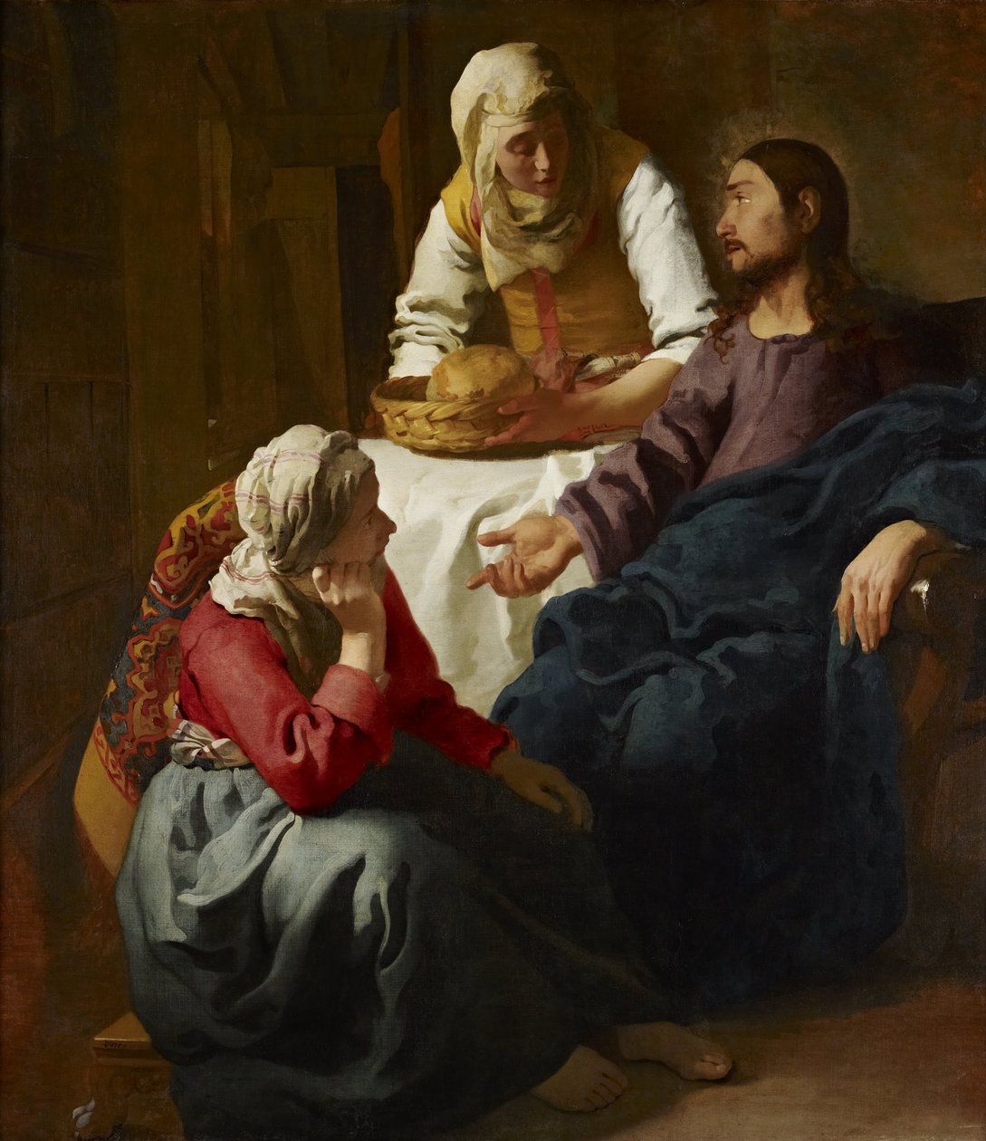 Christus im Haus von Martha und Maria alkotó: Johannes Vermeer