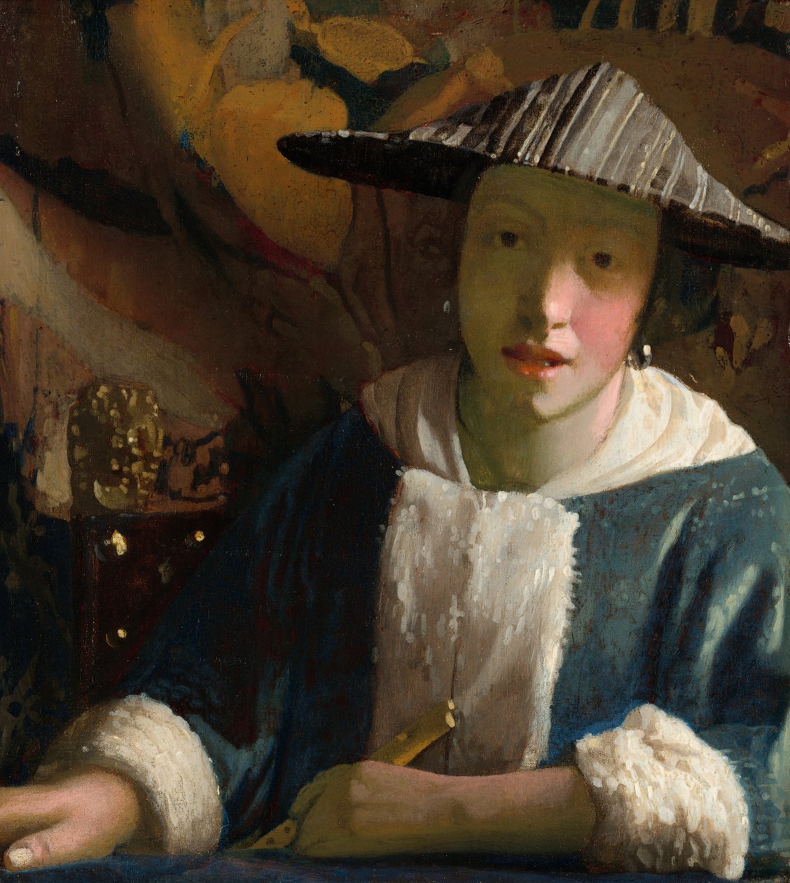 Lány fuvolával alkotó: Johannes Vermeer
