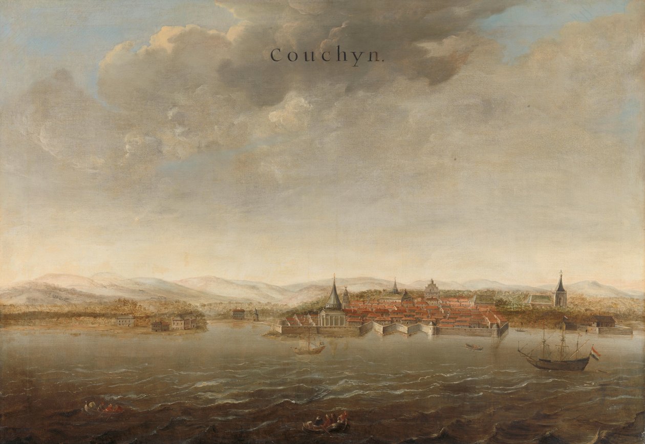 Kilátás Cochinra az indiai Malabar-parton Kilátás Cochinra az indiai Malabar-parton Couchyn (cím az objektumon) alkotó: Johannes Vinckboons (attributed to)