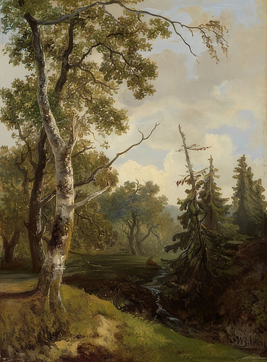 Waldstück bei Wolfheze (Erdőkép Wolfheze-nél) alkotó: Johannes Warnardus Bilders