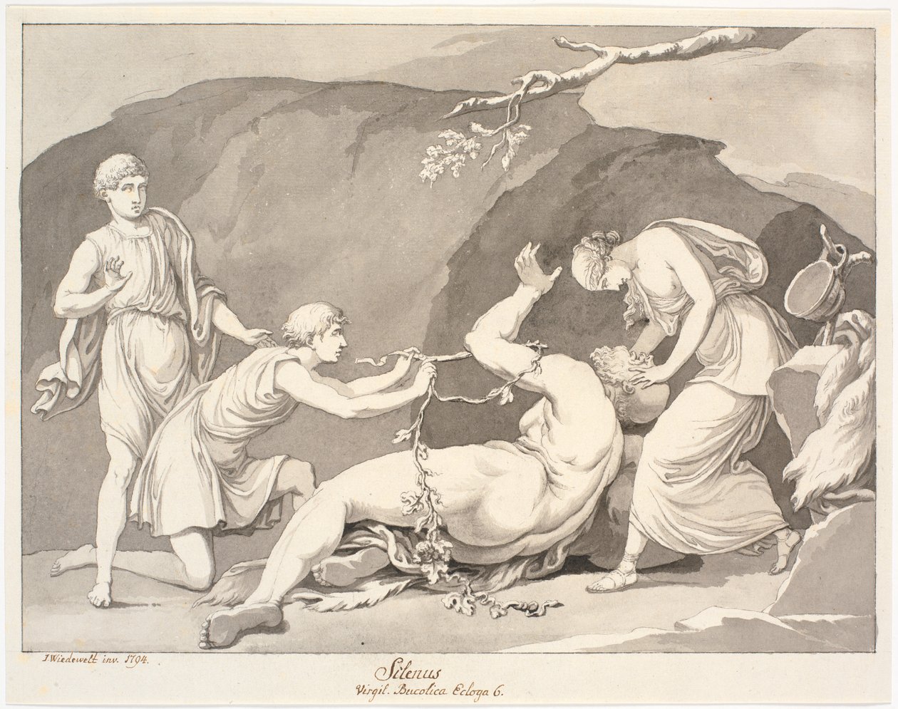 "Silenus/ Virgil. Bucolia Ecloga 6." alkotó: Johannes Wiedewelt