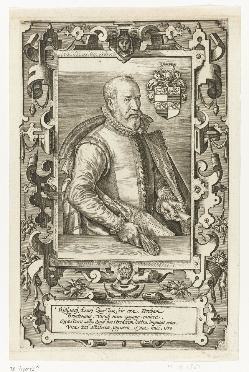 Jan van Brouckhoven, Rajna-vidék intézőjének portréja alkotó: Johannes Wierix (attributed to)