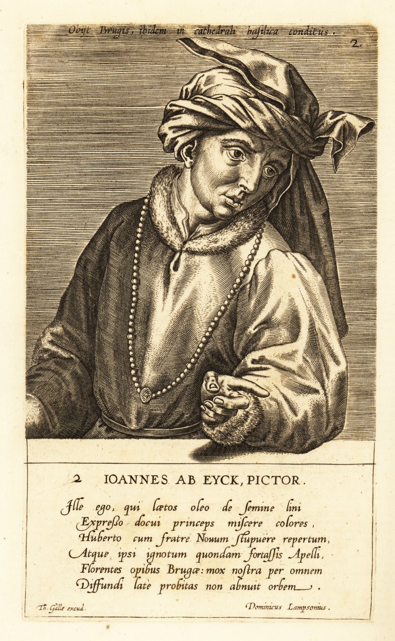 Jan van Eyck, a kora északi reneszánsz művészet holland festőjének portréja alkotó: Johannes Wierix