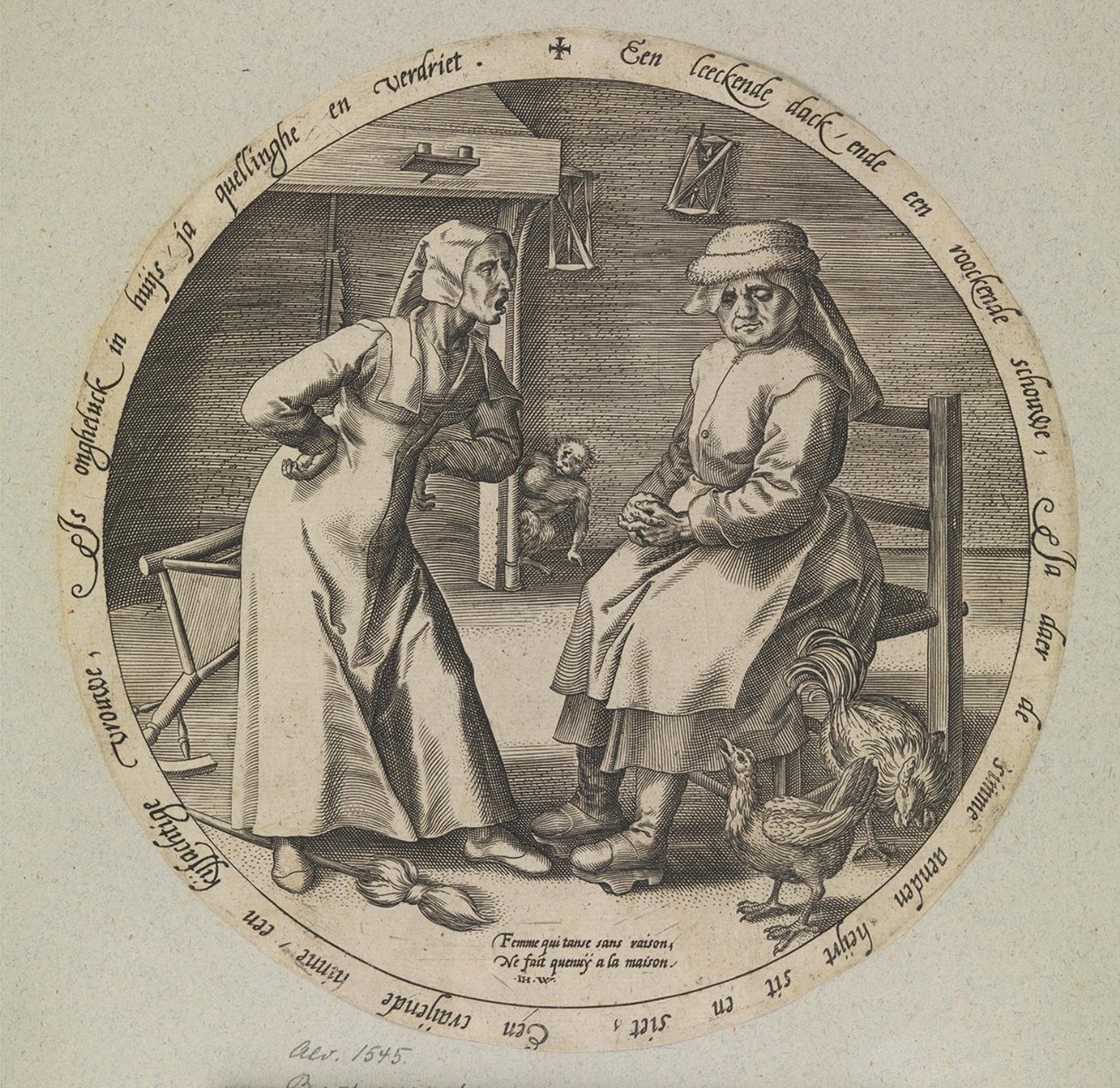 A szidó nő és a kakácsoló tyúk alkotó: Johannes Wierix