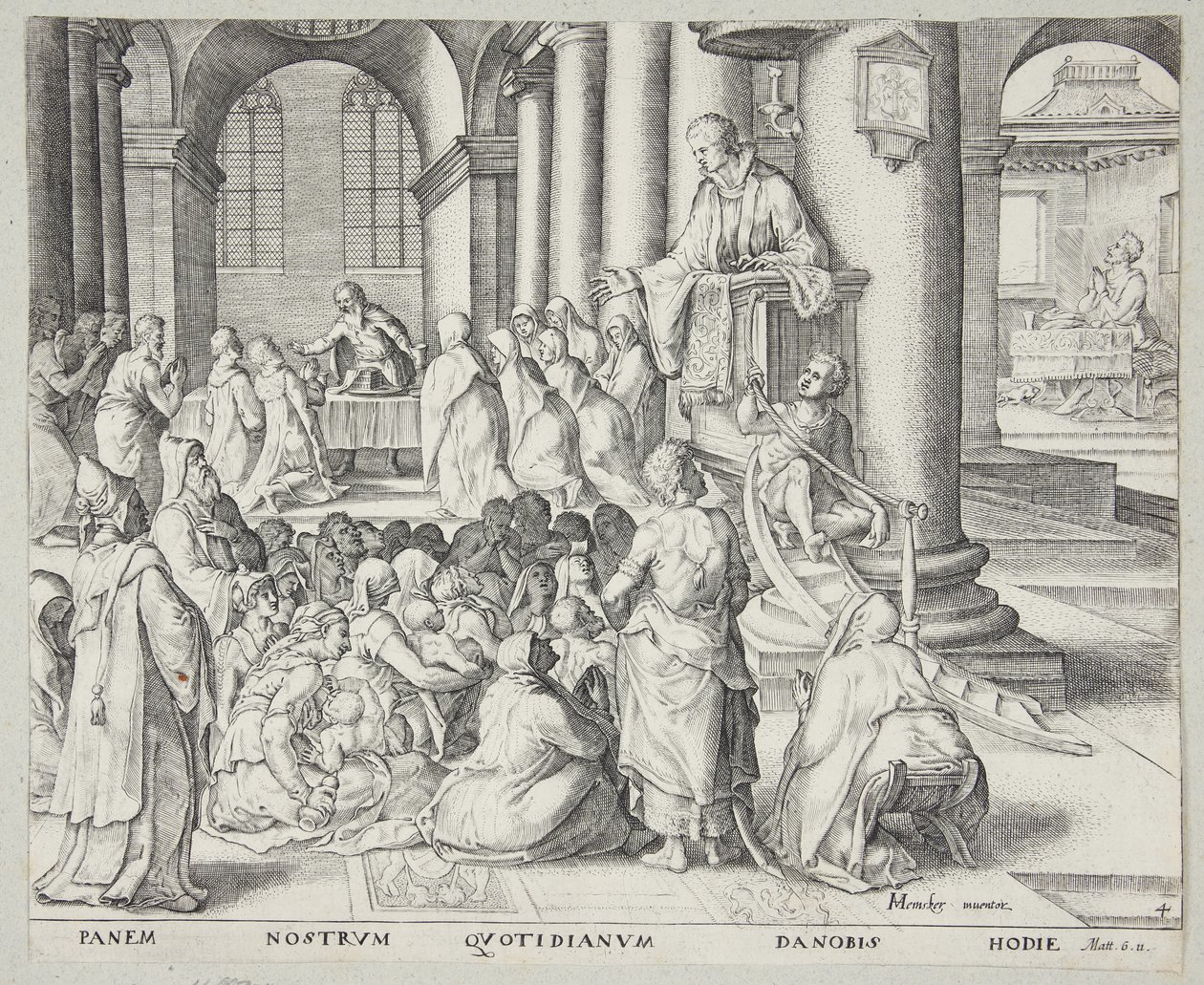 Prédikáció a templomban alkotó: Johannes Wierix