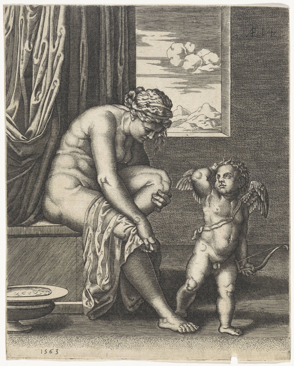 Vénusz fürdő után alkotó: Johannes Wierix