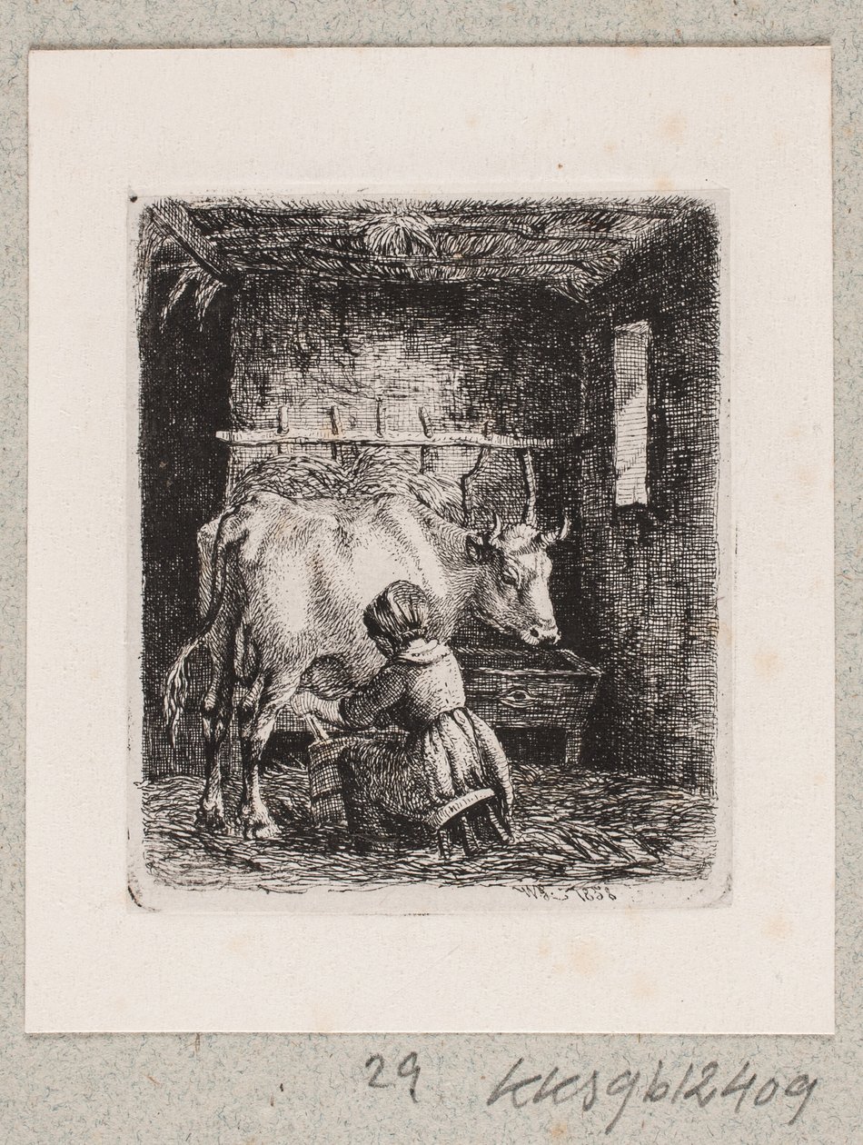Egy lány tehenet fej alkotó: Johannes Wilhelm Zillen