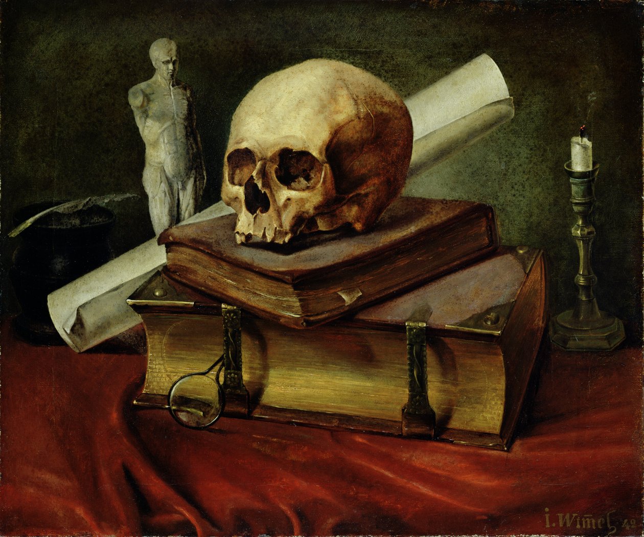 Vanitas, Csendélet, 1842 alkotó: Johannes Wimmel