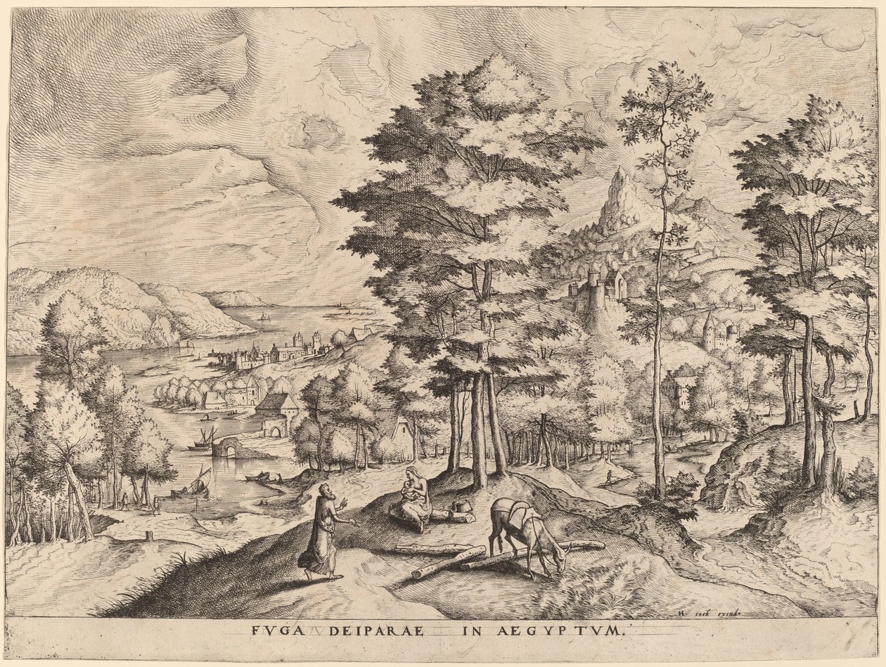 Repülés Egyiptomba alkotó: Johannes and Lucas van Doetechum after Pieter Bruegel the Elder