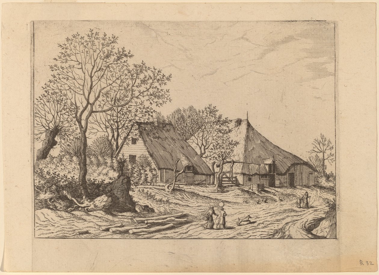 Farm Shed és Draw Well alkotó: Johannes and Lucas van Doetechum after the Master of the Small Landscapes