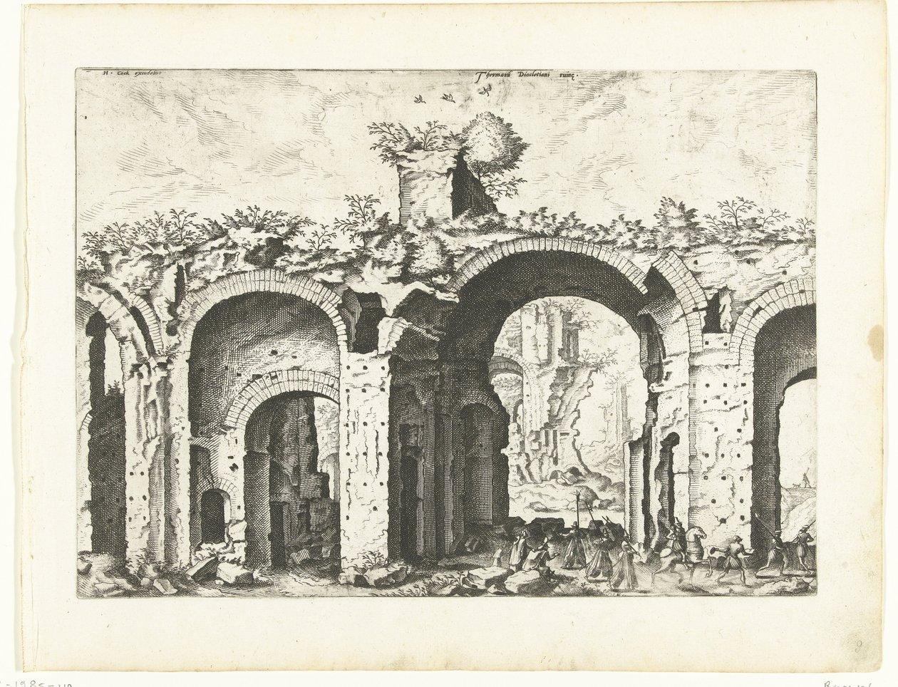 Diocletianus fürdőjének második képe Római romok, 1561 (sorozat címe) alkotó: Johannes of Lucas van Doetechum (attributed to)