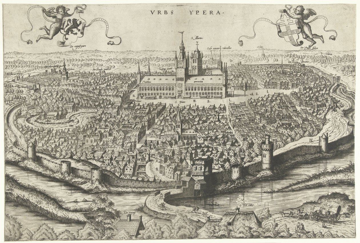 Kilátás Ypresre alkotó: Johannes of Lucas van Doetechum