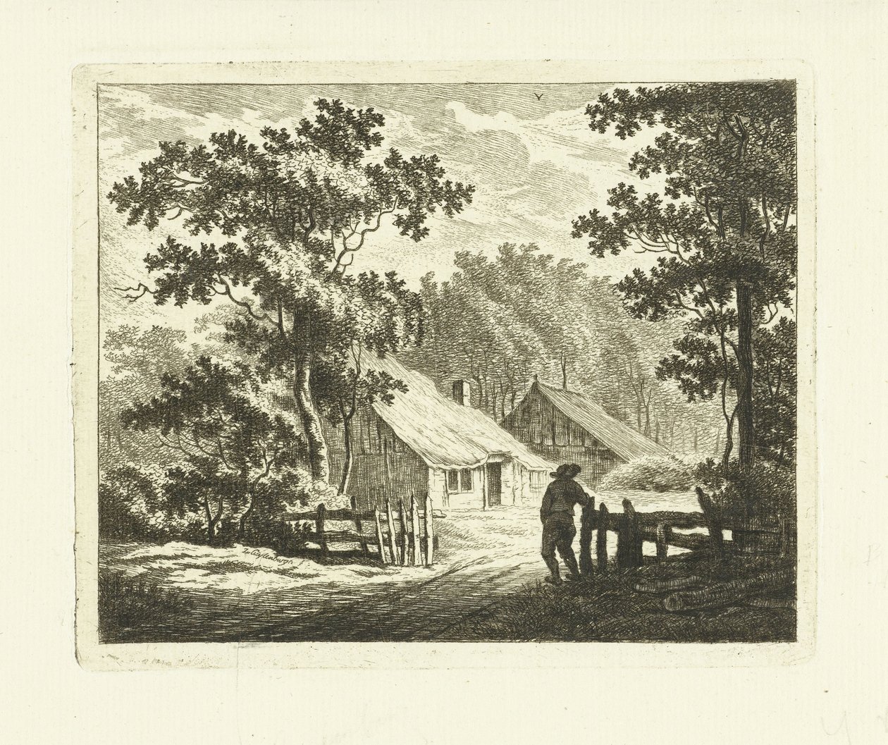 Táj farm és udvar kerítéssel alkotó: Johannes van Cuylenburgh