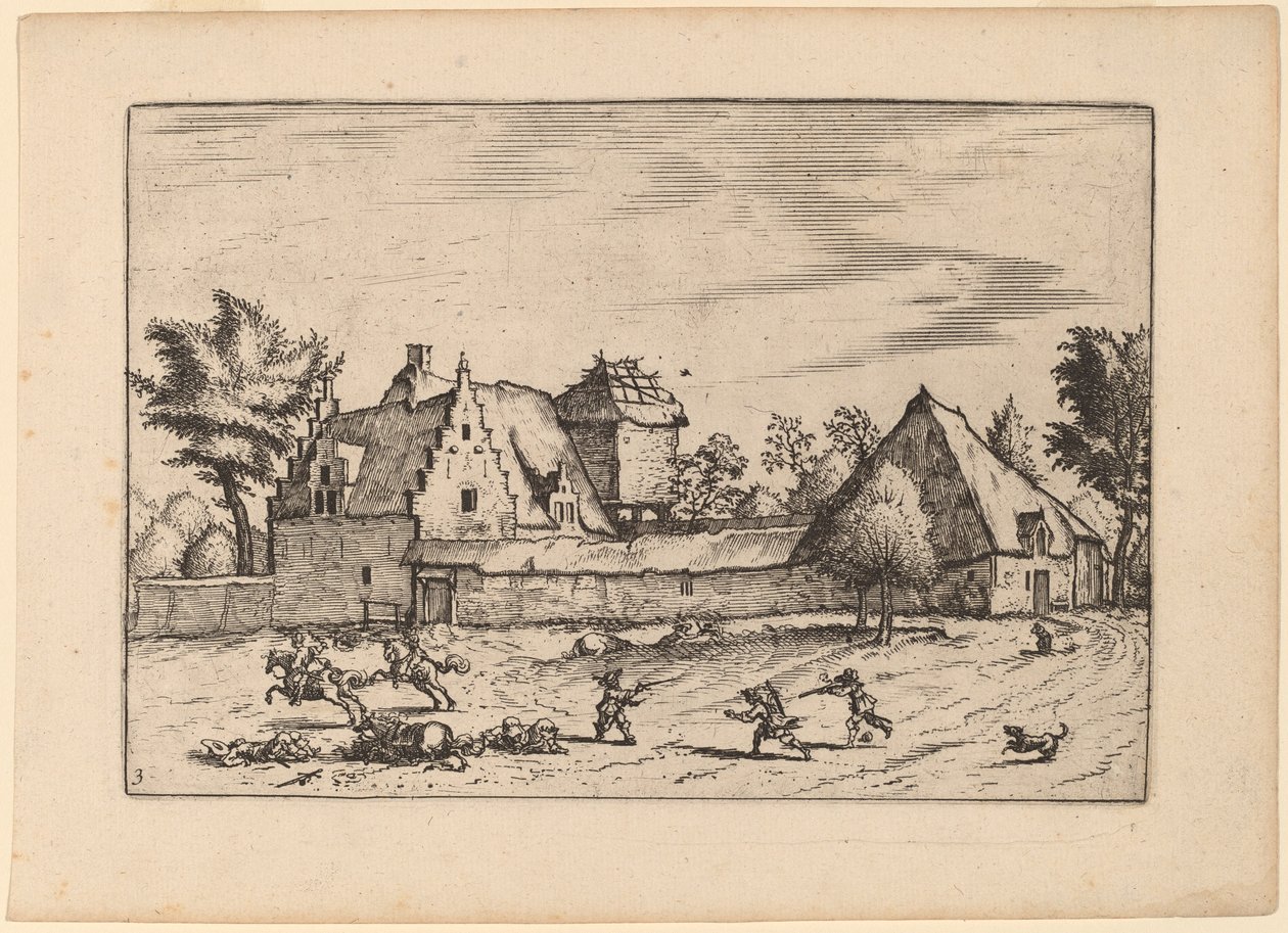 Tanyák az udvarban alkotó: Johannes van Doetechum, the Elder and Lucas