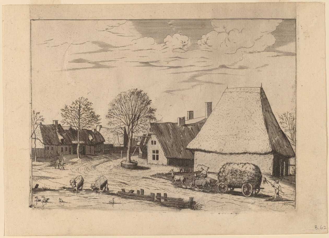 Falusi utca szénakocsival alkotó: Johannes van Doetechum, the Elder and Lucas
