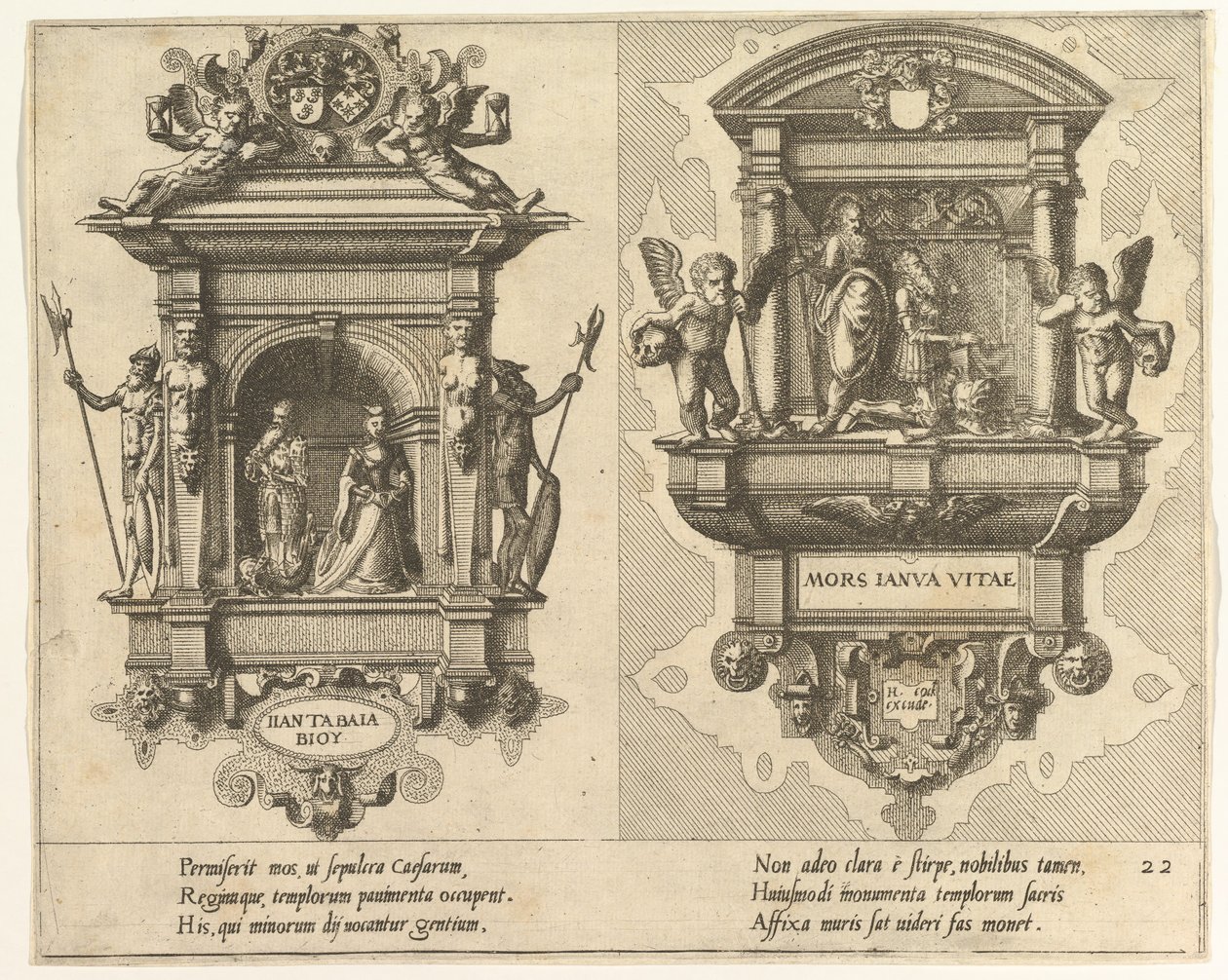 Cœnotaphiorum 22, 1563. Alkotók: Johannes van Doetecum I, Lucas van Doetecum. alkotó: Johannes and Lucas van Doetecum