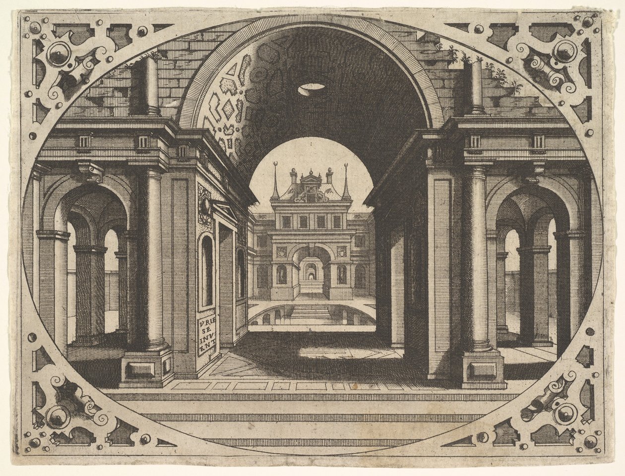 Lemez a Varie Architecture-től, kb. 1560. alkotó: Johannes van Doetecum I