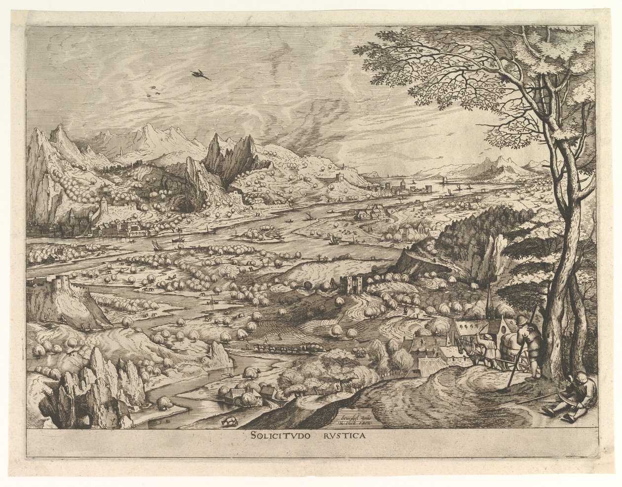 Rusztikus Solicitude Solicitudo rustica a Nagy tájakból, kb. 1555-56. alkotó: Johannes van Doetecum I