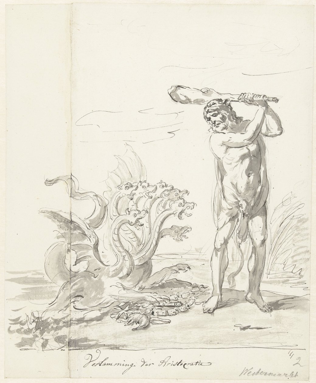 Az arisztokrácia pusztulása, díszítés a Westermarkton, 1795 Az arisztokrácia bénulása (cím a tárgyon) alkotó: Johannes van Dregt (rejected attribution)