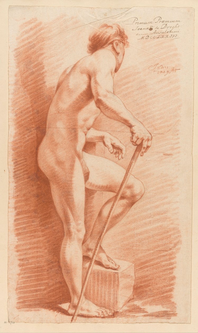 Álló férfi akt, oldalnézetben (1. díj 1773) alkotó: Johannes van Dregt