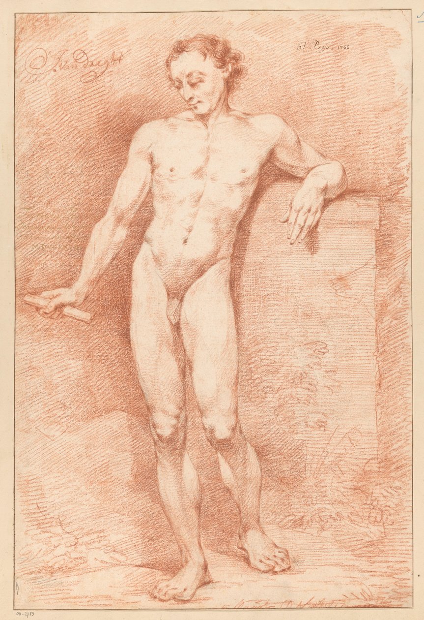 Álló férfi akt, elölről nézve (3. díj 1768) alkotó: Johannes van Dregt