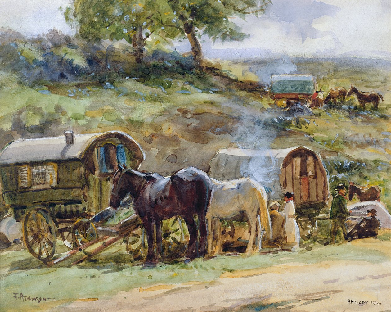 Cigány tábor, Appleby, 1919 (lásd még: 54655) alkotó: John Atkinson
