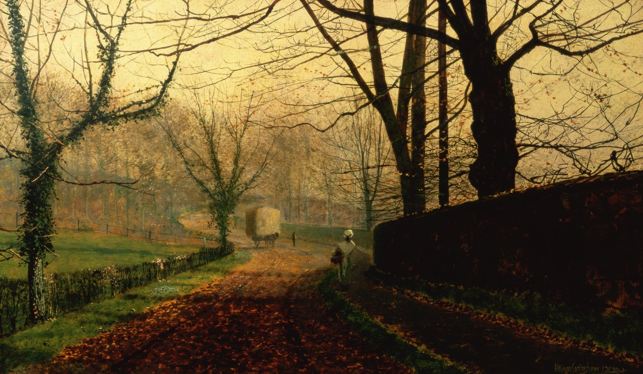 Őszi napfény, Stapleton Park Pontefract közelében alkotó: John Atkinson Grimshaw