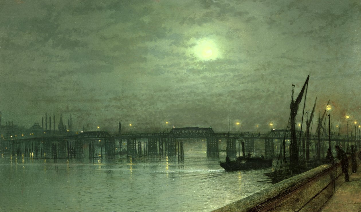 Battersea híd holdfényben alkotó: John Atkinson Grimshaw