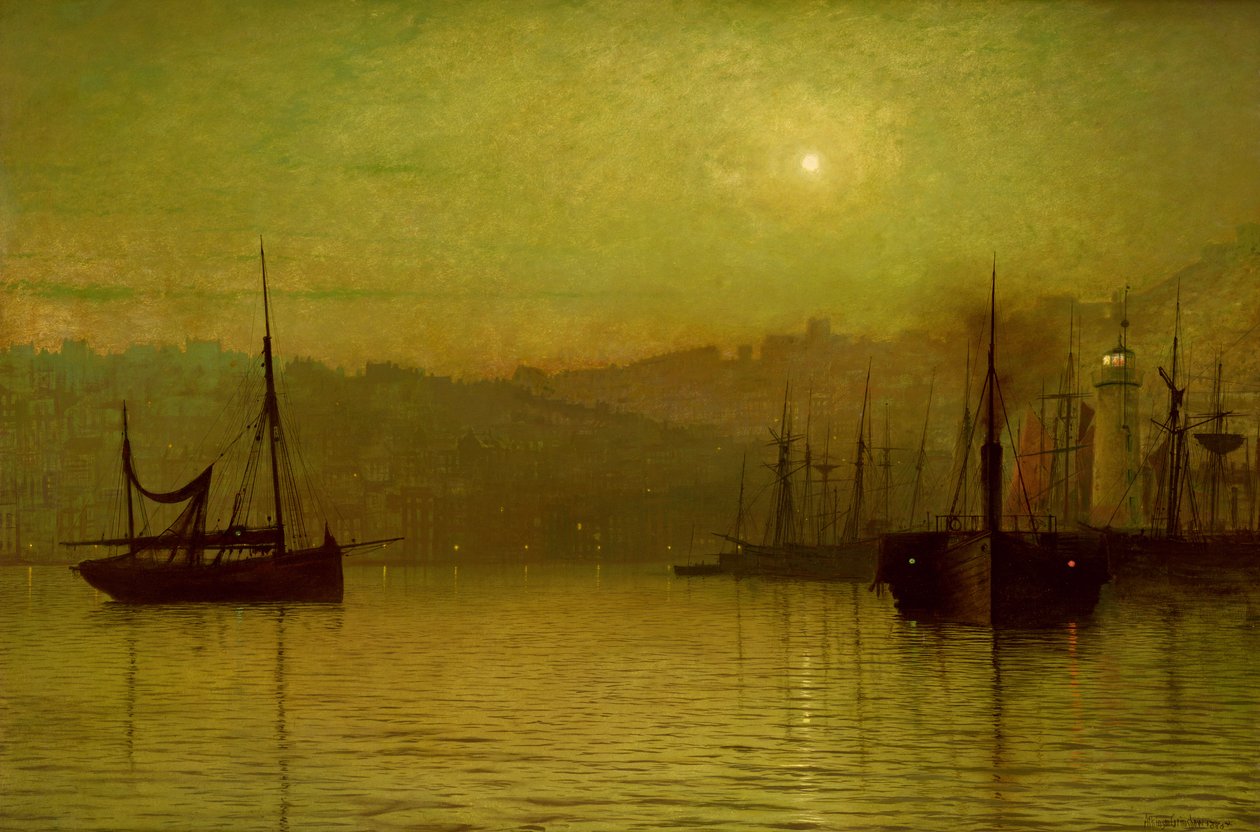 Calm Waters, Scarborough, 1880 alkotó: John Atkinson Grimshaw