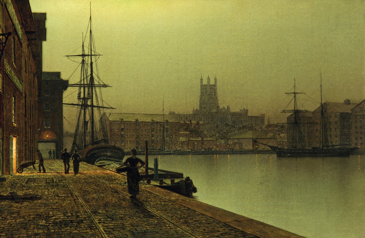 Gloucester dokkok, 1880-90 alkotó: John Atkinson Grimshaw