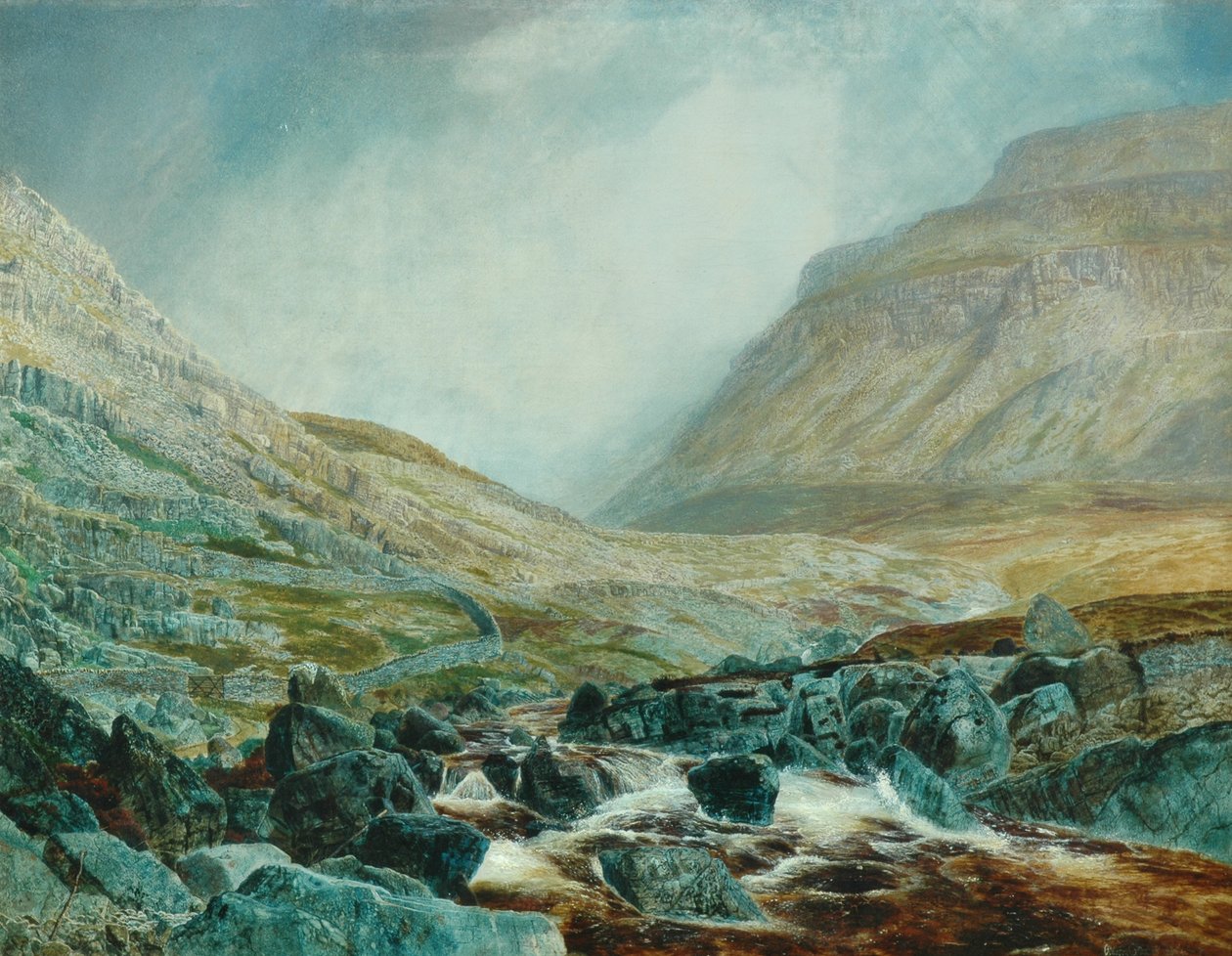 Ingleborough a White Scar alól, Yorkshire Limestone Strata, 1868 alkotó: John Atkinson Grimshaw