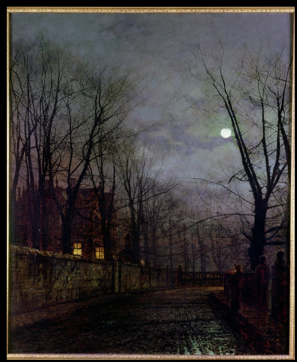Holdfényes utcai jelenet, 1882 alkotó: John Atkinson Grimshaw
